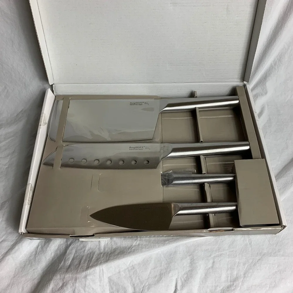 BergHOFF Eclipse Santoku Knife Set 4‎ Pieces Stainless Steel Kitchen Cutlery
